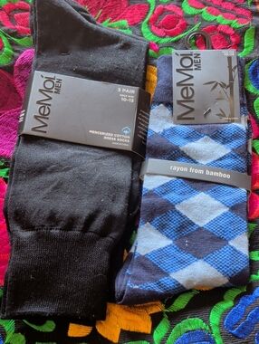 Black & Blue Argyle Dress Socks -3 Pairs
